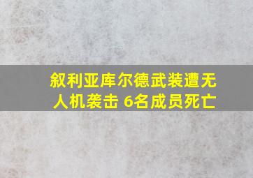 叙利亚库尔德武装遭无人机袭击 6名成员死亡